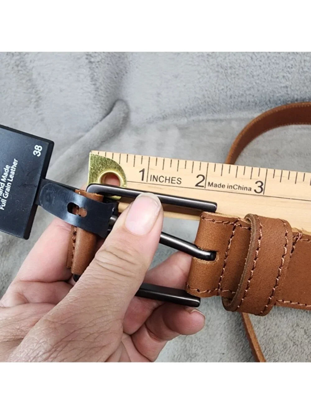 Joes Jeans Belt Mens 38 Brown Full Grain Leather Hand Made *NWT*